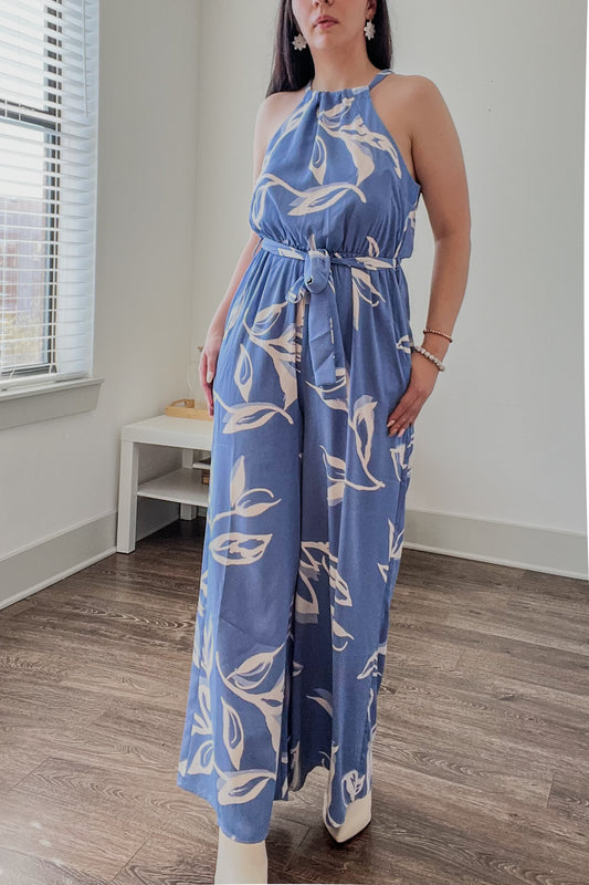 Livay Print Halter Neck Jumpsuit